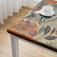 Ulloord Fall Art Floral Square Fitted Tablecloth, Elastic Edge Home
