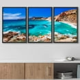 thumbnail image 3 of wall26 - 3 Piece Framed Canvas Wall Art - Greece - Milos Island, Beautiful Beach - Modern Home Art Stretched and Framed Ready to Hang - 24"x36"x3 BLACK, 3 of 5