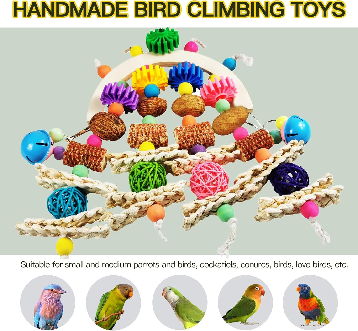 Bird Toys - Natural Corncob Wooden Mango Solid Chew Toys for Parrots