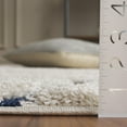 thumbnail image 5 of SAFAVIEH Florida Tamzen Abstract Shag Area Rug, Cream/Blue, 9' x 9' Square, 5 of 13