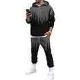 thumbnail image 1 of Bellella Conjuntos de jogger para hombre Sudaderas de dos piezas + Trajes de pantalón Conjunto de chándal con capucha Sudaderas con capucha informales Sudadera de 2 piezas Ropa de salón, 1 of 6
