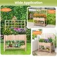 thumbnail image 6 of Costway Raised Garden Bed Elevated Wooden Planter Box with Trellis & Open Storage Shelf, 6 of 10