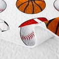 thumbnail image 5 of Castle Fairy Basketball Soccer Football Baseball Quilt King,Sport Ball Game King Coverlet Set,Multicolor White, 5 of 7
