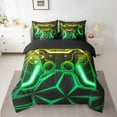 thumbnail image 2 of Erosebridal Gradient Gamepads Bed in a Bag King size,Video Game Bedding King Size,Geometric Plaid Bed Set,Microfiber Male Bedroom Decor,Reversible,7 Pieces, 2 of 6