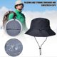 thumbnail image 3 of Summer Waterproof Packable Bucket Hat Portable Breathable Unisex Hat for Picnic Camping, 3 of 5