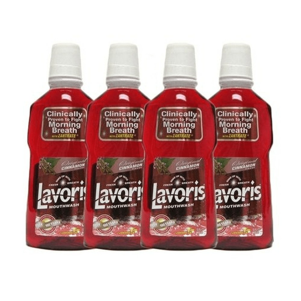 Lavoris Mouthwash Original Cinnamon Flavor, Red, 15 oz Bottles, pack of 4