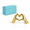 Golden-Large, variant on Golden Small Heart Gesture Hand Statue Modern Home Decor Sculpture