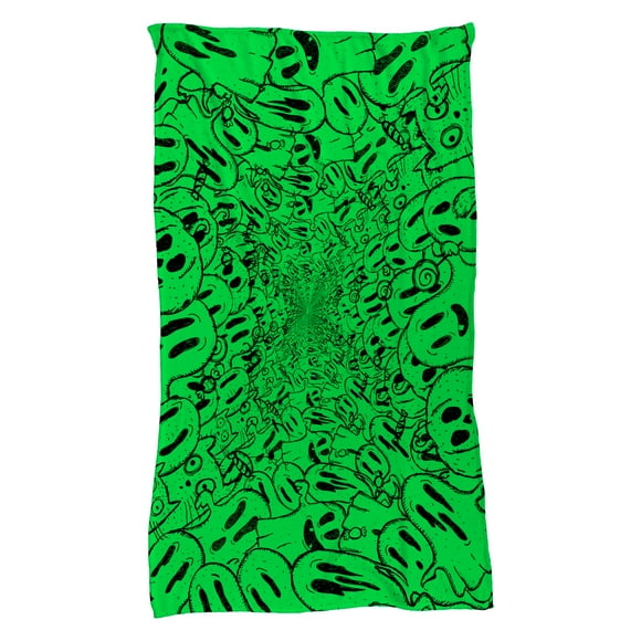 Cobija Manta Frazada Juana Gallo Diseño de Fantasmas Vortex Verde Ultra Suave y Ligera