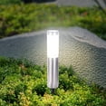 thumbnail image 4 of Solar Bollard Lights Outdoor - 2 Pack Stainless Steel Warm White LED Landscape Lights Waterproof Decorative Lighting for Backyard Lawn Patio, 4 of 7