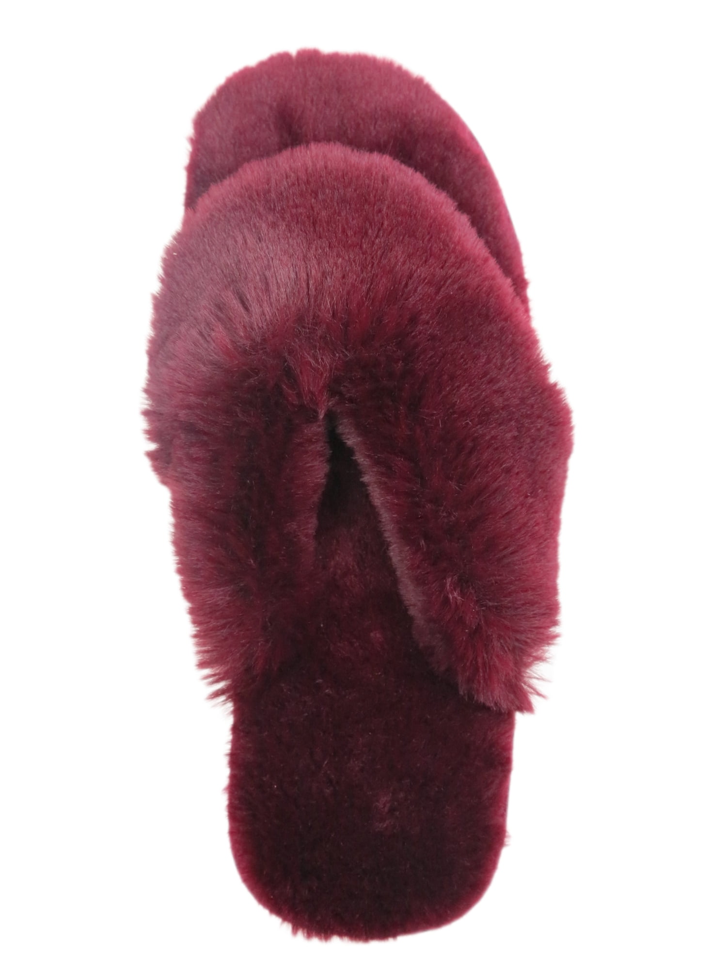 Joyspun Women's Faux Fur Thong Slippers