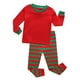 thumbnail image 1 of Conjunto de pijamas navideños de algodón a rayas para niños y niñas, 1 of 6
