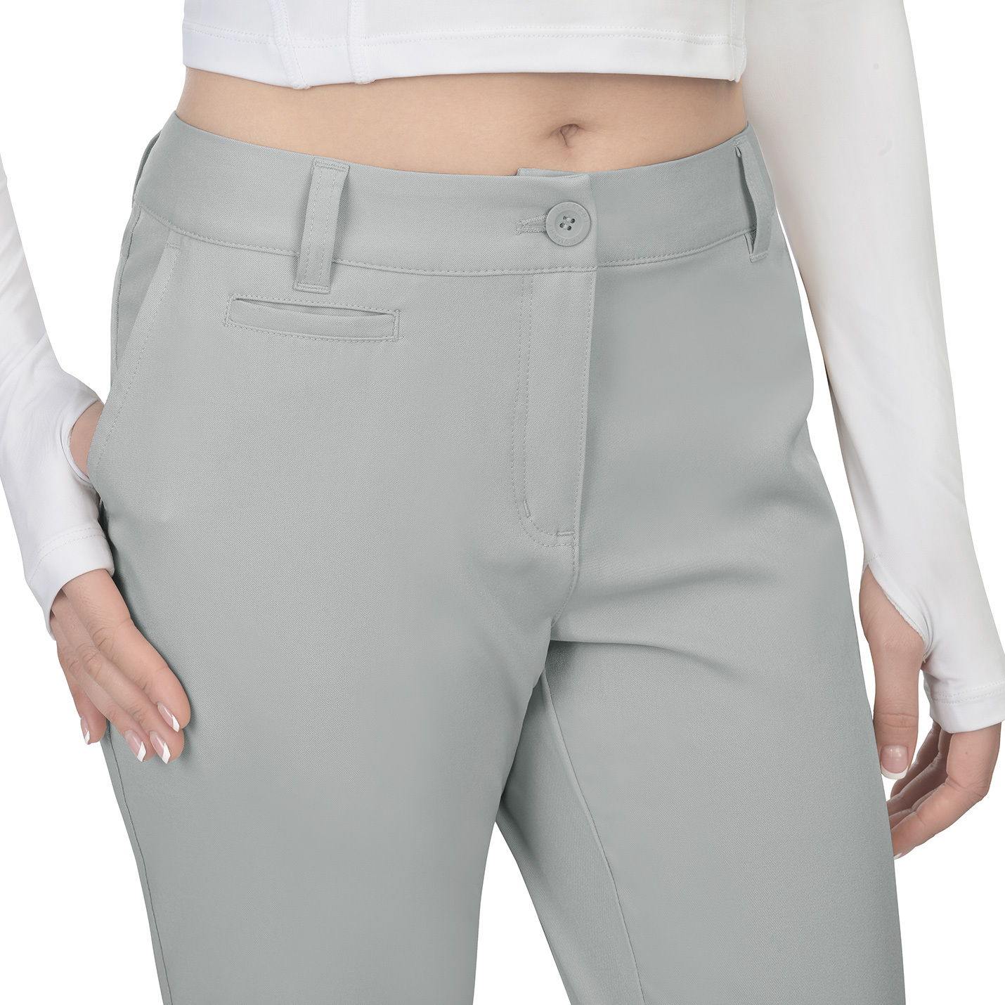 Womens Golf Pants Lightweight Stretch Slim Fit Ladies Straight Classic Leg Pants - image 3 of 7