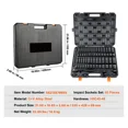 thumbnail image 2 of 65-Piece 1/2" Drive Impact Socket Set in SAE and Metric Sizes,Durable Cr-V Alloy Steel,6 Point Design,Complete Auto Repair Tool Kit with Storage Case, 2 of 6