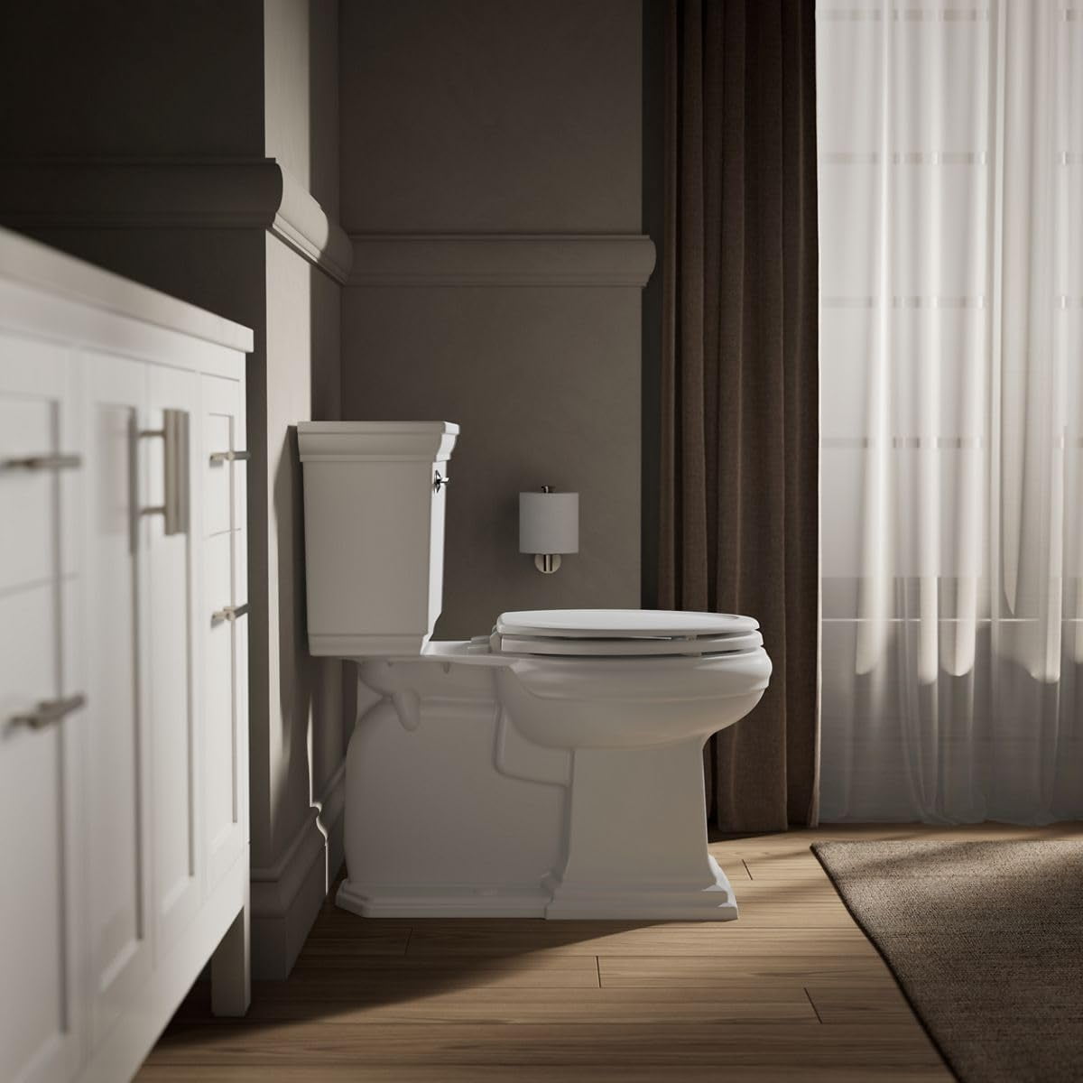 Stonewood Elongated Toilet Seat for Standard Toilets with Color-Matched Plastic Hinges Durable Comfortable Bathroom Accessory White