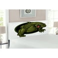 thumbnail image 2 of Jurassic Headboard, Roaring T-rex Mascot Animal Horror Wildlife Wilderness Extinct, Upholstered Decorative Metal Bed Headboard with Memory Foam, Full Size, Olive Green Brown, by Ambesonne, 2 of 4