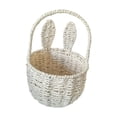 thumbnail image 4 of Cesta tejida de almacenamiento con asa, decoración de Pascua con Orejas de conejo, cesta trenzada de Pascua, cesta de mano para Baby Shower y niñas, 4 of 9