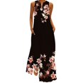 thumbnail image 1 of Robes d'Été pour Femmes 2022 Robe d'Été Sans Manches Imprimée Col en V Maxi Ample Boho Plage Longue Robe d'Été avec Poches, 1 of 5