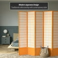 thumbnail image 2 of Red Lantern 7 ft. Tall Window Pane Shoji Screen - Honey - 8 Panels, 2 of 7