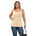 thumbnail image 5 of Sociala Womens Large Size Slim Straps Tanks Tops Built-in shelf Bra Basic Cami, 5 of 7