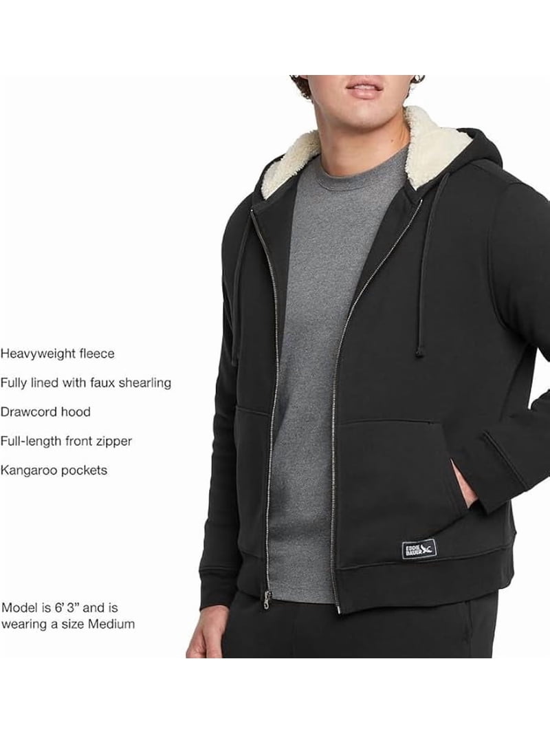 Eddie Bauer Men's Shearling-Lined Full-Zip Hoodie, Heavyweight