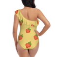 thumbnail image 6 of Yiaed Hand Drawn Strawberry Print Women One Piece Swimsuits Tummy Control One Shoulder Bathing Suits Pattern Ruffle Swimwear-Small, 6 of 8