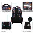 thumbnail image 4 of FORMRS Kids School Backpack Elementary Student Unisex Travel Bookbag with Reflective Stripes, Purple Dragon Scales Pattern, 4 of 7