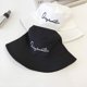 thumbnail image 4 of Qarigey Mujeres Hombres Sombrero De Pescador Carta De Verano Algodón Sol Al Aire Libre Cabo Moda Acceso Sombreros, 4 of 6