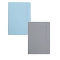 thumbnail image 2 of XIANXIAN 2 Pack A5 Pocket Notebook with Pen Holder, 8.3 x 5.7 inch Small Hardcover Lined Journal Ruled Notebook for Work, Travel, Daily Notes, To-Do Lists 80 Sheets( Light Blue*1+Grey*1, 2 of 7