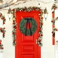 thumbnail image 6 of Artificial Christmas Wreath for Front Door with Velvet Bow, Real Touch Cedar and Pinecone Greenery, Farmhouse Holiday Decor for Indoor Outdoor Use on Windows, Wall, Winter Festival Home Decoration, 6 of 8