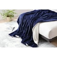 thumbnail image 4 of Navy Sherpa King Blanket 108X90 100% Polyester, 4 of 5