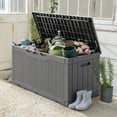 thumbnail image 5 of Devoko Outdoor Waterproof 102 Gallon Resin Deck Box, Gray, 5 of 7