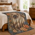 thumbnail image 6 of YShenghong Long Haired Cat Within An Ornate Floral Frame Printed Flannel Blanket, 6 of 7