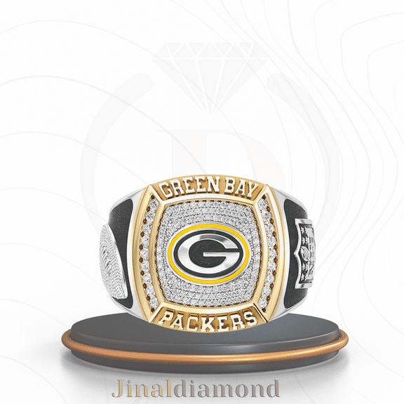 Jinaldaimound #GreenBayPackers 1/2 CTTW Diamond Two-Tone Yellow Gold and Sterling Silver Ring