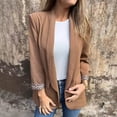 thumbnail image 6 of Women Suit Coat Lapel Long Sleeve Leopard Print Cuffs Suit Jacket Solid Color Loose Fit Open Front Casual Business Outwear, 6 of 8