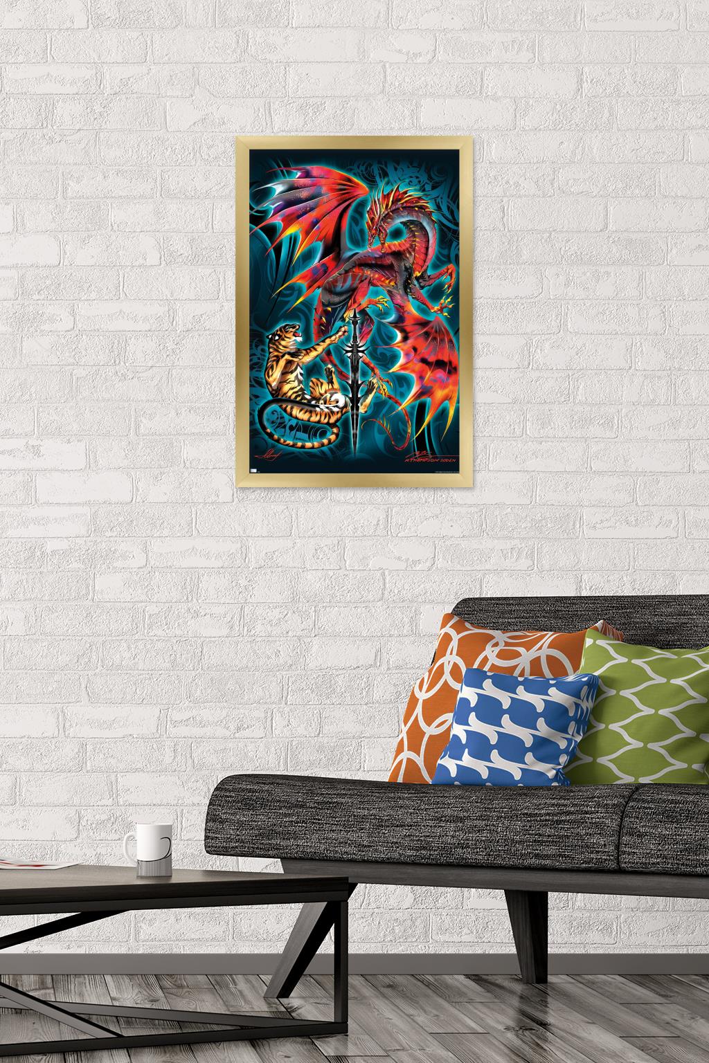 Ruth Thompson - Dragonblade Tigerblade Wall Poster, 14.725" x 22.375", Framed