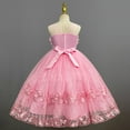 thumbnail image 3 of Robe de Bal Imprimée Fleurs pour Filles, Élégante Robe Maxi Princesse avec Nœud en Tulle, 3 of 6