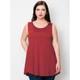 thumbnail image 3 of Made by Johnny Women's Solid Sleeveless Tunic for Leggings Swing Flare Tank Tops S-5XL Plus Size XXXXXL RED, 3 of 6