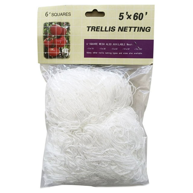 Plant Trellis Netting Polyester Plant Climbing Net Garden Trellis Netting with Square Mesh Plant Support Mesh for Climbing Plants Vegetables Fruits Flowers 5*60ft