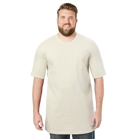 Boulder Creek By Kingsize Men's Big & Tall Heavyweight Longer-Length Pocket Crewneck T-Shirt