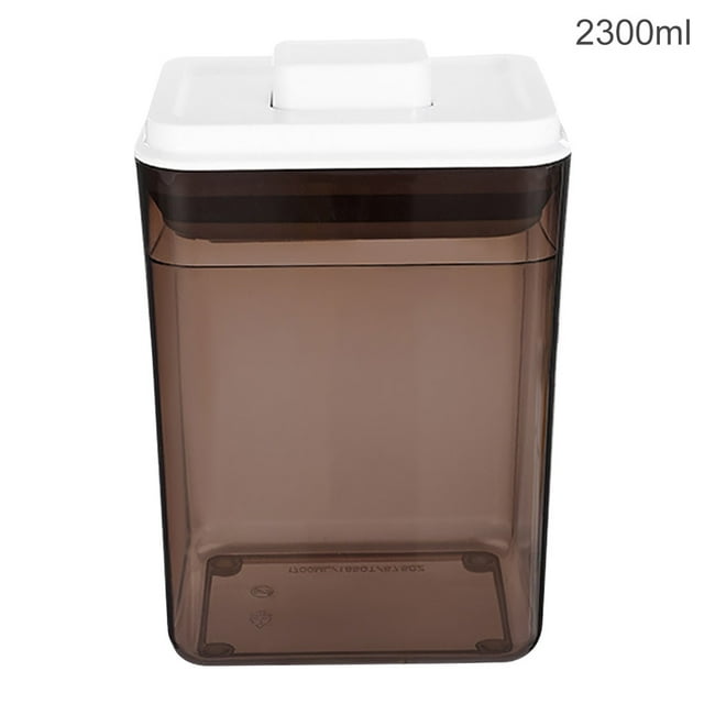 Food Sealed Storage Box Plastic Grain Jar Airtight Container Nut with Lid Snacks Milk Powder Airtight Container, 2300ml, Brown
