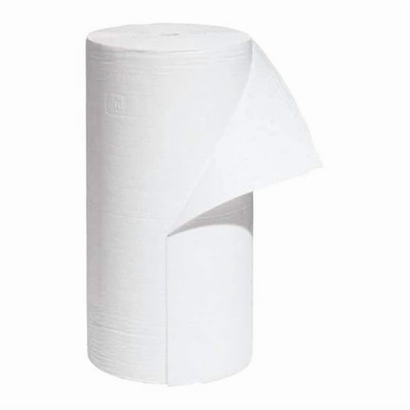 Pig Sorbent Roll, 40 gal, 30 in x 300 ft, Oil, White, Polypropylene MAT419