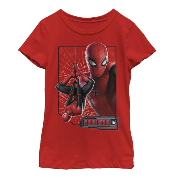 Girl's Marvel Spider-Man: Far From Home Web Frame Graphic Tee Red Small