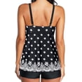 thumbnail image 4 of Ynynloco Tankini Swimsuits for Women Tummy Control Two Piece Modest Padded Bathing Suits Floral Skirt Top with Boyshorts, 4 of 8