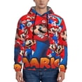 thumbnail image 2 of Lsque Mario Pattern Casual Men's Hoodie,Hooded Sweatshirt with Kangaroo Pocket,Pullover Hoodie-Small, 2 of 8