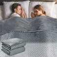 thumbnail image 2 of Weighted Blanket with 100% Cotton Cover, Breathable Comforter Heavy Blanket, Squares Glass Beads for Average Weight, for Good Rest and Deep Sleep, Full Size 48'x72' with 12lbs Fits 110-140lbs Adult, 2 of 3