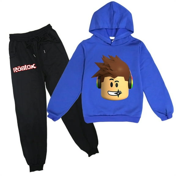 Roblox Long Sleeve Sweatshirt Hooded and Sweatpants Set-Casual Pullover Hoodies 2 Pieces Sweatsuits Outfits for Teen