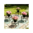 thumbnail image 5 of 4-Piece High-Quality Metal Plant Stand Set - Rust-Proof Wrought Iron Single-Tier Circular Planter Stand for Indoor/Outdoor Balcony & Garden (Heavy-Duty Decor for Plant Enthusiasts), 5 of 11