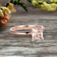 thumbnail image 2 of Startling Morganite Solitaire Engagement Ring On 10k Rose Gold 1.3 Carat 7mm Cushion Cut Heart Prong Promise Band Anniversary Gift, 2 of 7