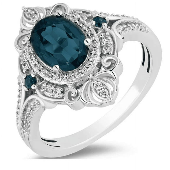 Natural London Blue Topaz Ring in 925 Sterling Silver - Proposal Wedding Ring - Gift For Her
