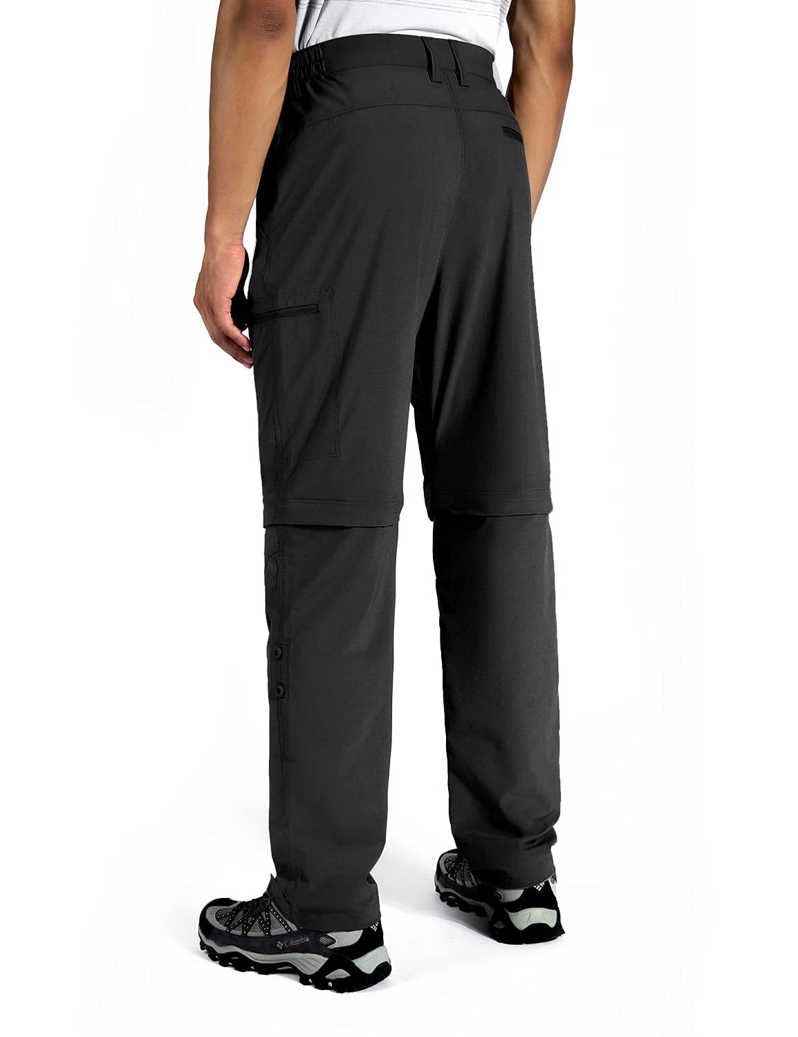 Hiauspor Men's Convertible Hiking Pants Outdoor Quick Dry Zip Off Pants  Grey Sizes S-3XL 